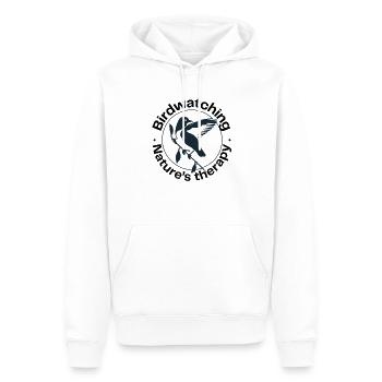 Vogelbeobachtung & Naturtherapie - Männer Premium Bio Hoodie - Weiß - Vorne - Nico (187cm)