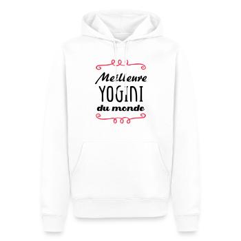 Meilleure Yogini du monde / Yoga - Sweat à capuche Premium bio Homme - blanc - Devant - Nico (187cm)