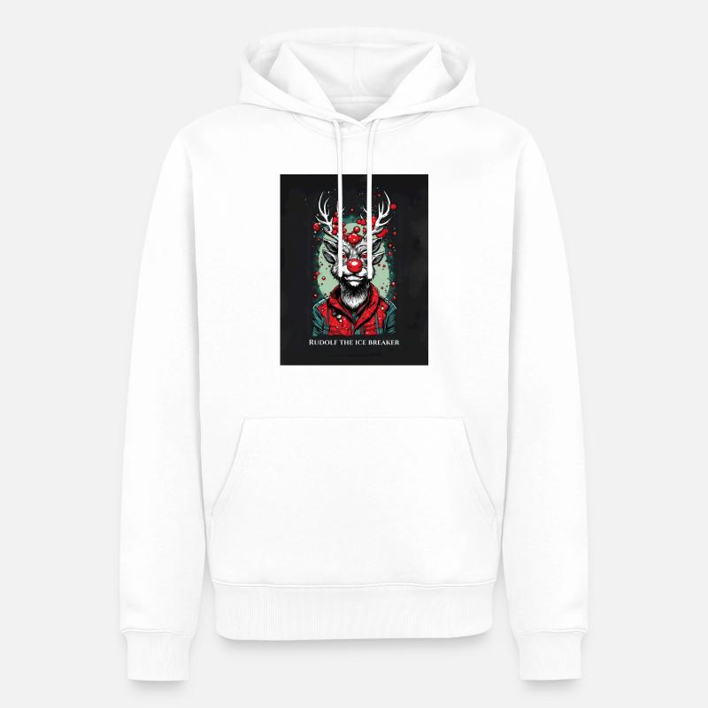 Rudolf der Eisbrecher - Männer Premium Bio Hoodie - Weiß