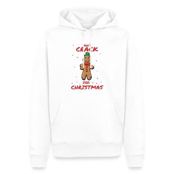 Gingerbread design: Don´t crack for Christmas - Men’s Premium Organic Hoodie - white - Front - Nico (187cm)