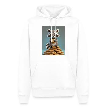 Ich habe 99 Kekse bekommen, weil ein ... Habe einen gegessen - süßer Waschbär - Männer Premium Bio Hoodie - Weiß - Vorne - Nico (187cm)