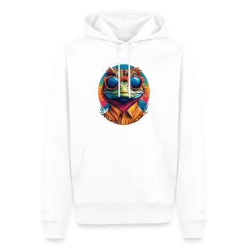 Frilled Neck Lizard - Men’s Premium Organic Hoodie - white - Front - Nico (187cm)
