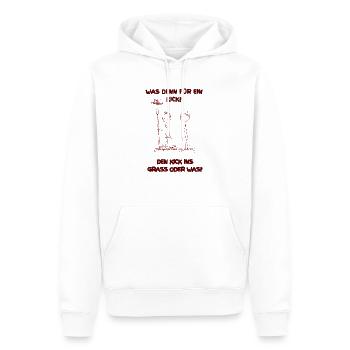 Was denn für ein Kick, den Kick ins Gras - Männer Premium Bio Hoodie - Weiß - Vorne - Nico (187cm)