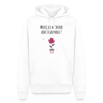 Merci de m’avoir aidé à grandir -cadeau nounou - Sweat à capuche Premium bio Homme - blanc - Devant - Nico (187cm)