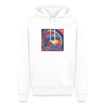 Delphin - Männer Premium Bio Hoodie - Weiß - Vorne - Nico (187cm)