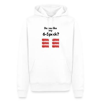 Check out my 6 Speck - Männer Premium Bio Hoodie - Weiß - Vorne - Nico (187cm)