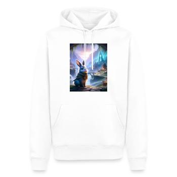 Lié à l’aube - Sweat à capuche Premium bio Homme - blanc - Devant - Nico (187cm)