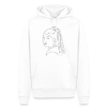 Jeune fille à la perle - Sweat à capuche Premium bio Homme - blanc - Devant - Nico (187cm)