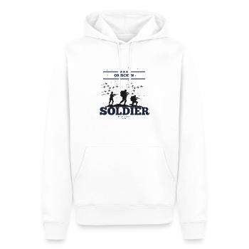 Frieden schaffen - Abrüstung jetzt Orischtn - Männer Premium Bio Hoodie - Weiß - Vorne - Nico (187cm)