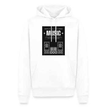 Musik4 - Männer Premium Bio Hoodie - Weiß - Vorne - Nico (187cm)