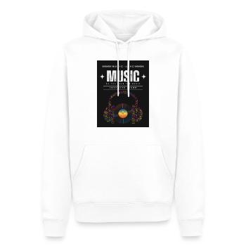 LIEBE ZUR MUSIK 12 - Männer Premium Bio Hoodie - Weiß - Vorne - Nico (187cm)