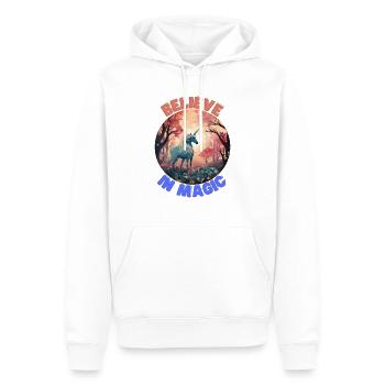 Unicorn3 - Men’s Premium Organic Hoodie - white - Front - Nico (187cm)