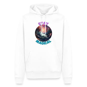Unicorn2 - Men’s Premium Organic Hoodie - white - Front - Nico (187cm)