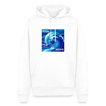 ride the wave - Männer Premium Bio Hoodie - Weiß - Vorne - Nico (187cm)