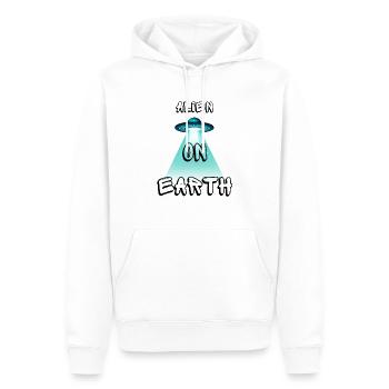 Alien on Earth - Männer Premium Bio Hoodie - Weiß - Vorne - Nico (187cm)