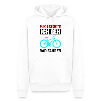 mir reichts rad fahren - Männer Premium Bio Hoodie - Weiß - Vorne - Nico (187cm)