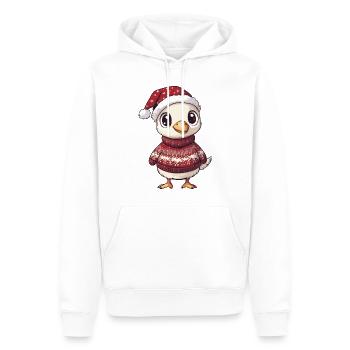 Noël de l’oie - Sweat à capuche Premium bio Homme - blanc - Devant - Nico (187cm)