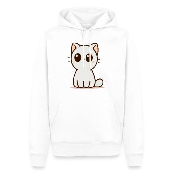 Chat - Sweat à capuche Premium bio Homme - blanc - Devant - Nico (187cm)