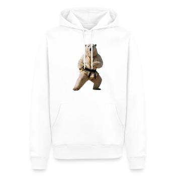 Ours polaire sportif - Sweat à capuche Premium bio Homme - blanc - Devant - Nico (187cm)