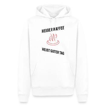 Tasse mit Spruch - Männer Premium Bio Hoodie - Weiß - Vorne - Nico (187cm)