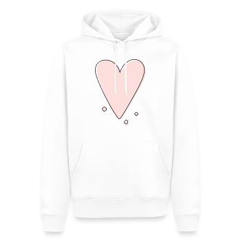 Gamme de cœurs modernes - Sweat à capuche Premium bio Homme - blanc - Devant - Nico (187cm)