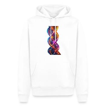 DNA Doppelhelix Glow Effekt - Männer Premium Bio Hoodie - Weiß - Vorne - Nico (187cm)