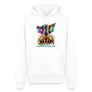 Je suis spécial. Pas sans instruction - Sweat à capuche Premium bio Homme - blanc - Devant - Nico (187cm)