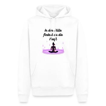 In der Stille findest du die Kraft - Männer Premium Bio Hoodie - Weiß - Vorne - Nico (187cm)