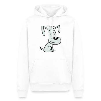 chien assis mignon petit chiot heureux animal de compagnie - Sweat à capuche Premium bio Homme - blanc - Devant - Nico (187cm)