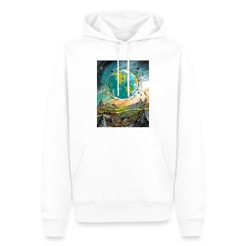 Unsere Erde - Männer Premium Bio Hoodie - Weiß - Vorne - Nico (187cm)