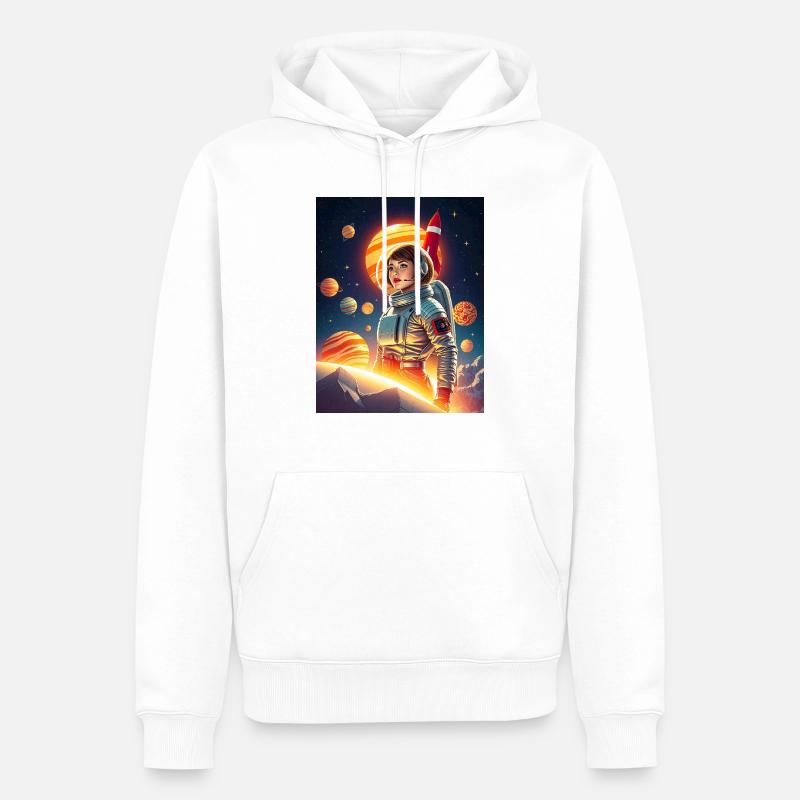 Astronaute dans l’espace - Sweat à capuche Premium bio Homme - blanc