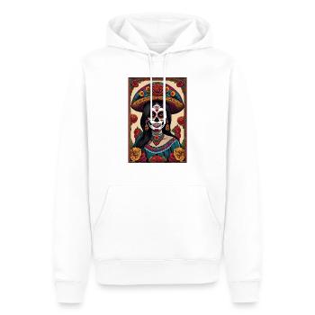 Santa Muerte Tee - Männer Premium Bio Hoodie - Weiß - Vorne - Nico (187cm)
