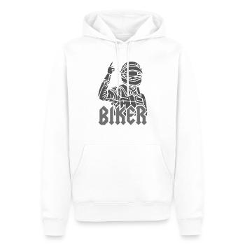 Biker - Men’s Premium Organic Hoodie - white - Front - Nico (187cm)