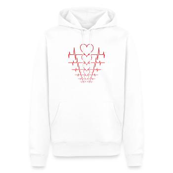 Herzschlag mal 6 - Männer Premium Bio Hoodie - Weiß - Vorne - Nico (187cm)