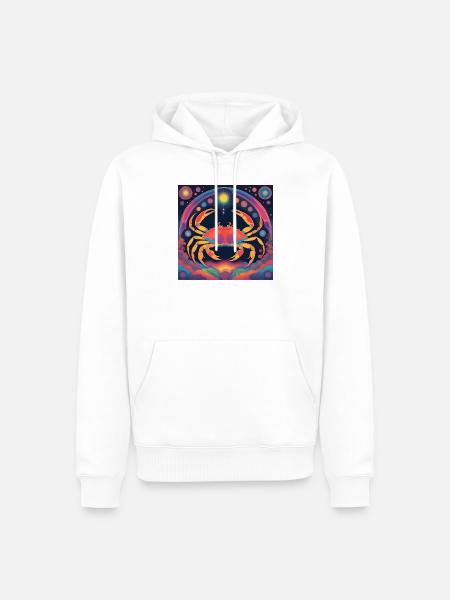 Krebs Sterne Astrologie Geschenk - Männer Premium Bio Hoodie - Weiß