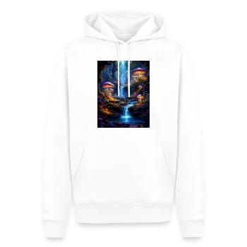Magischer Wald mit Wasserfall - Männer Premium Bio Hoodie - Weiß - Vorne - Nico (187cm)