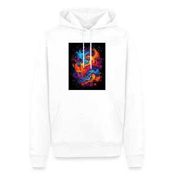 Tourbillon abstrait de couleurs - Sweat à capuche Premium bio Homme - blanc - Devant - Nico (187cm)