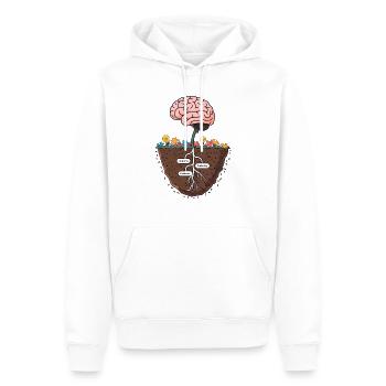 Brain Growth Tree – Knowledge and Wisdom Illustrat - Men’s Premium Organic Hoodie - white - Front - Nico (187cm)