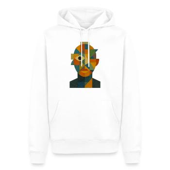 Abstraktes Gesicht - Männer Premium Bio Hoodie - Weiß - Vorne - Nico (187cm)