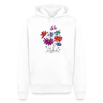 Blumen - Männer Premium Bio Hoodie - Weiß - Vorne - Nico (187cm)