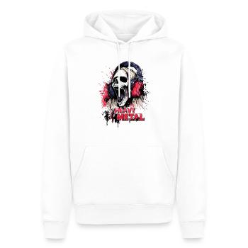 Heavy Metal Crâne Musique Musicien Musicien Groupe Rock - Sweat à capuche Premium bio Homme - blanc - Devant - Nico (187cm)