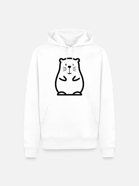 Castor - Sweat à capuche Premium bio Homme - blanc