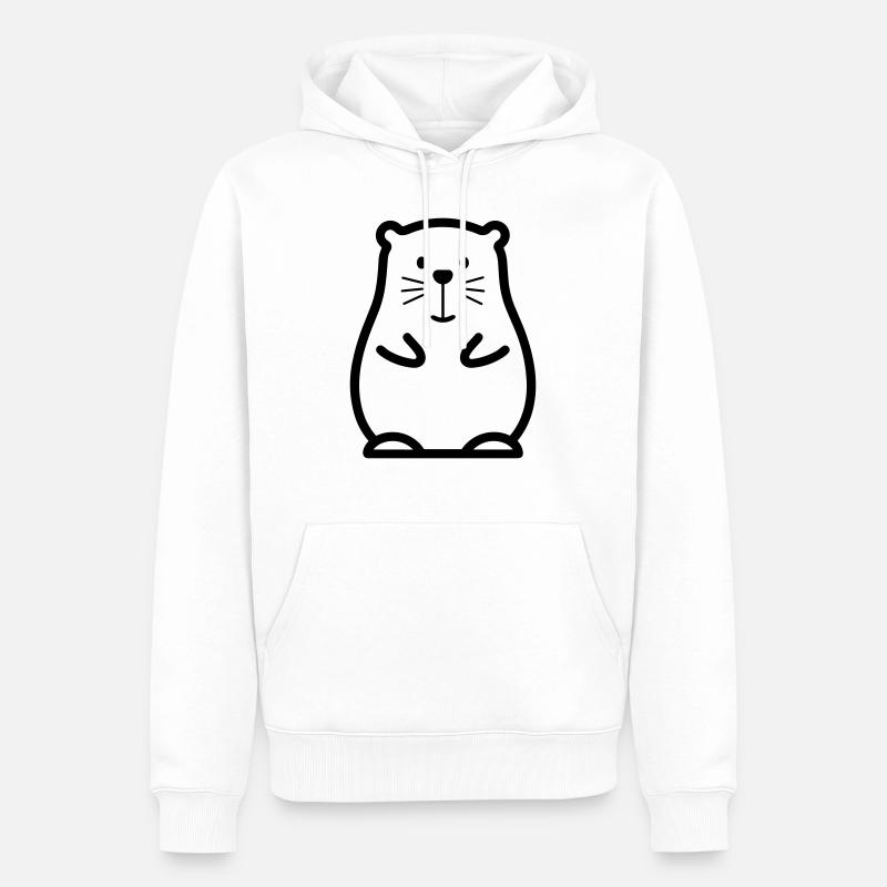 Castor - Sweat à capuche Premium bio Homme - blanc