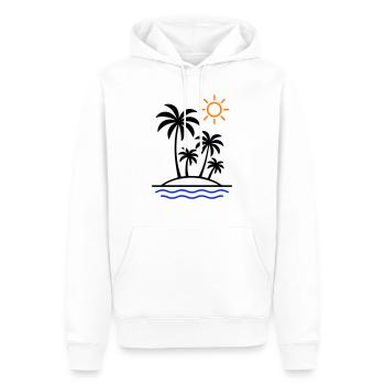 Palmiers d’été de l’île - Sweat à capuche Premium bio Homme - blanc - Devant - Nico (187cm)