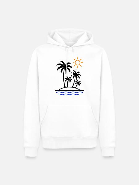 Island Summer Palm Trees - Men’s Premium Organic Hoodie - white