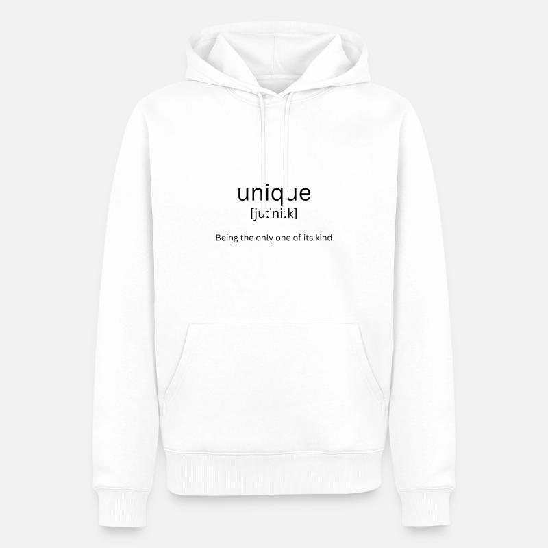 Unique - Définition - Sweat à capuche Premium bio Homme - blanc