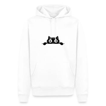 Drôle de chat regarde par-dessus bord - Chat enfant - Sweat à capuche Premium bio Homme - blanc - Devant - Nico (187cm)