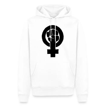 WOMAN POWER COLLECTION - Men’s Premium Organic Hoodie - white - Front - Nico (187cm)