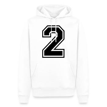 Nummer 2 - Männer Premium Bio Hoodie - Weiß - Vorne - Nico (187cm)