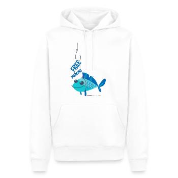 FISH PIERICING - Angel Fishing Angler Shirt Motif - Men’s Premium Organic Hoodie - white - Front - Nico (187cm)